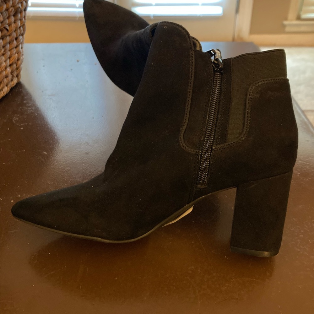 NWT Black Suede low boots.